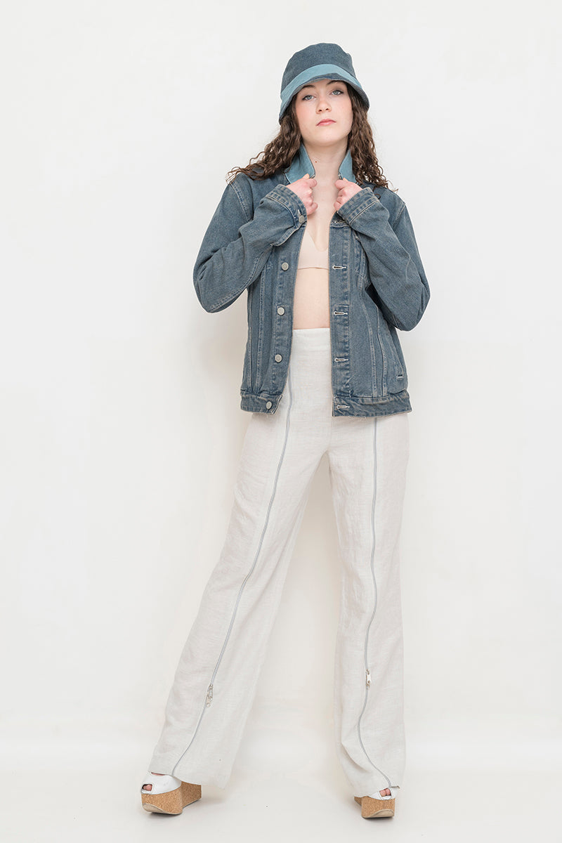 VESTE EN JEAN/LIN MISTRAL